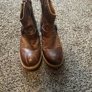 Stylish Brown Leather Combat Boots